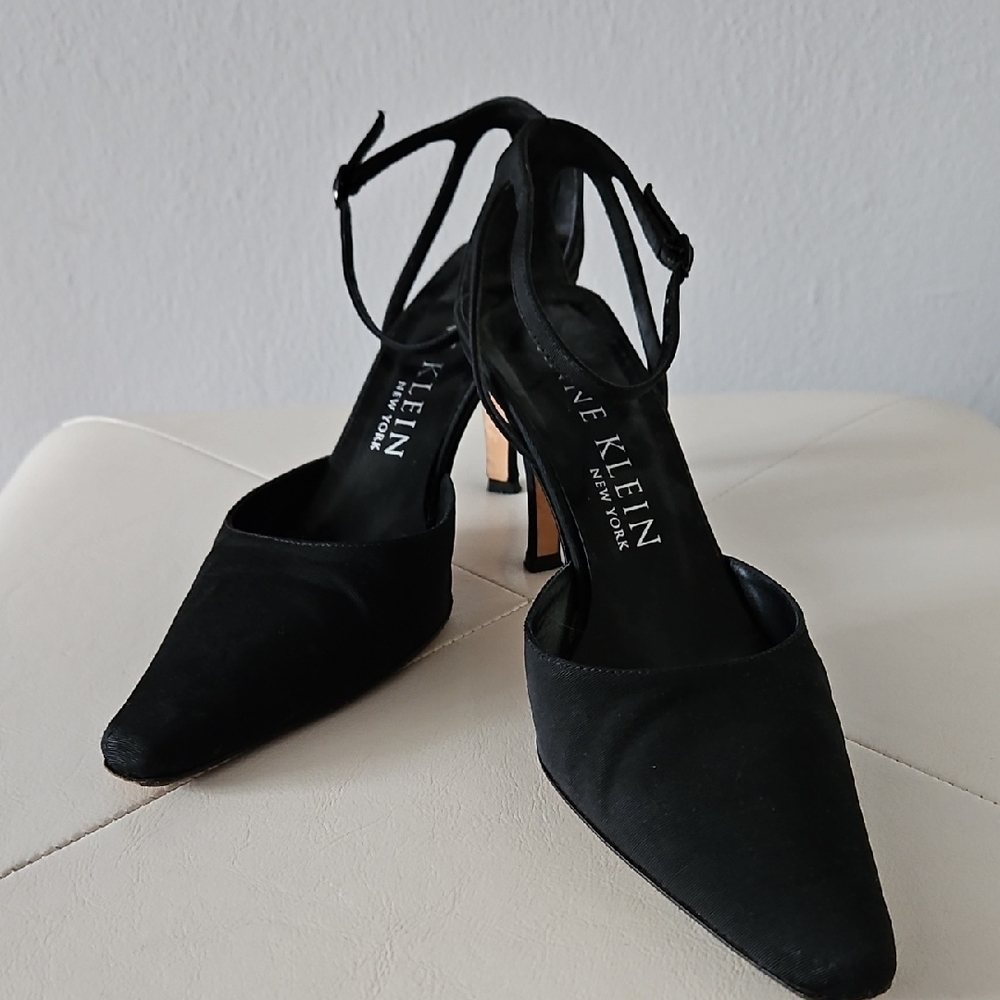 Anne Klein Black Strappy Heels